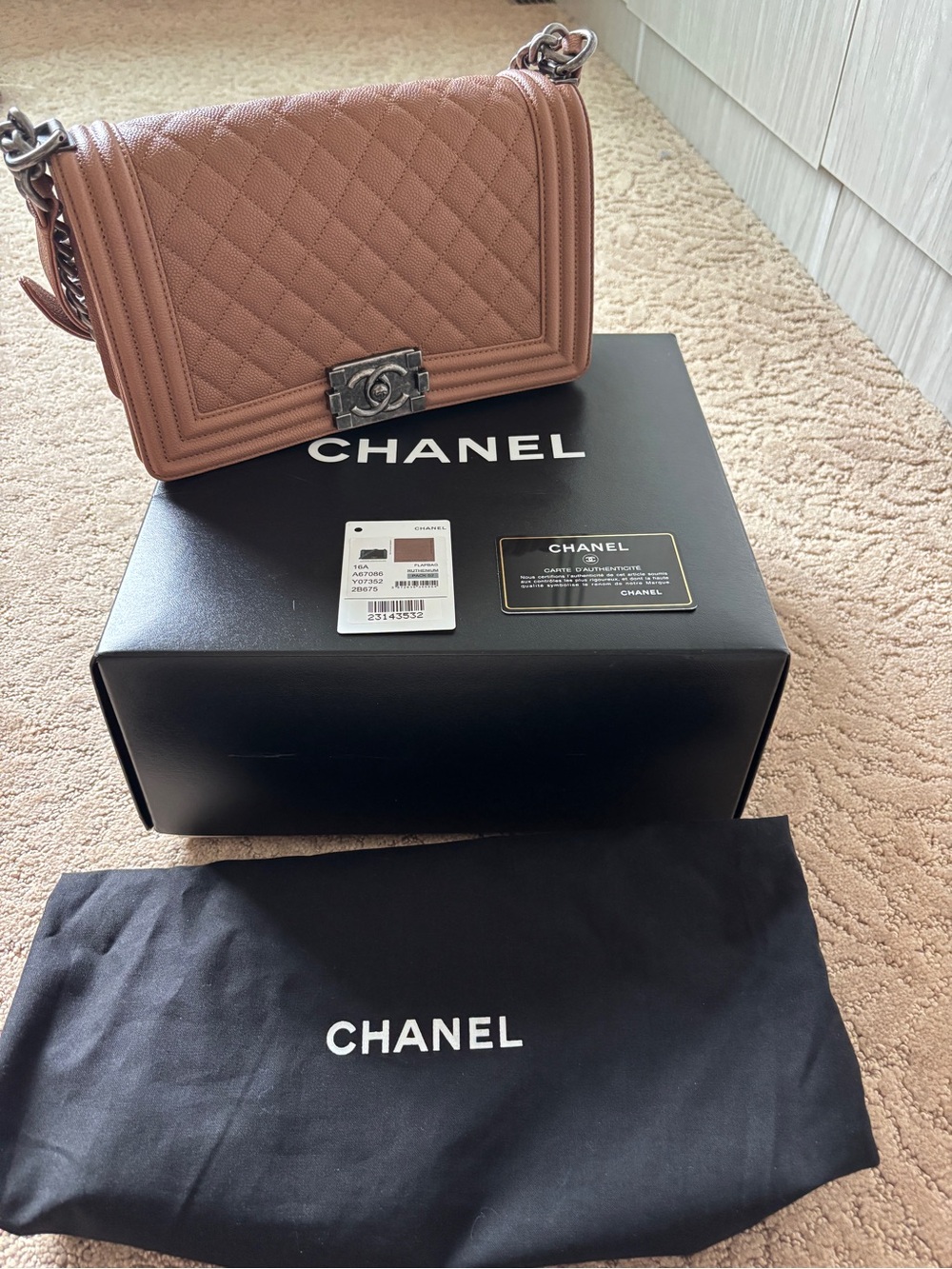 CHANEL Boy Bag medium in caviar leather